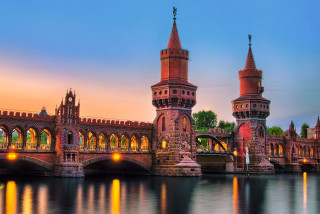 Bridge clock tower sunset cityscape 2 - caspar wolf free wallpaper