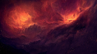Colorful space stars cloud orange - space free wallpaper for desktop