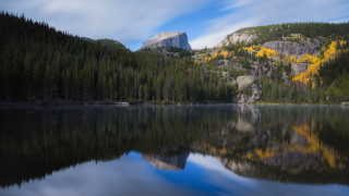 Mountain lake forest yellow leaves - yellow leaf free wallpaper
