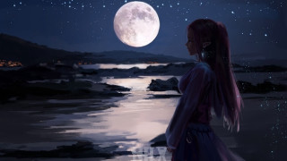 Beach moon stars water fantasy - moon free wallpaper for desktop
