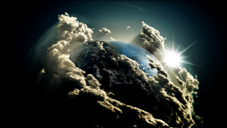 Earth sunrise clouds space lensflare - space free wallpaper for desktop