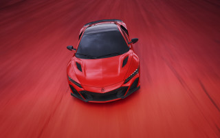 Red sports car black hood - path free wallpaper