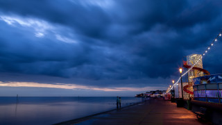Pier boat man night cloudy - a pier free wallpaper for desktop