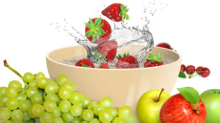 Fruit splash blueberry berries 3d - a bowl of fruit free wallpaper