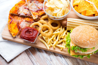 Food tray sandwich fries pizza - a tray free wallpaper