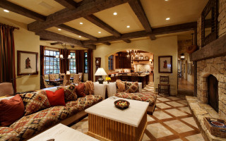 Living room fireplace couch table 2 - center area free wallpaper