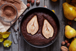 Chocolate cake pear nuts milk - nuts free wallpaper for desktop