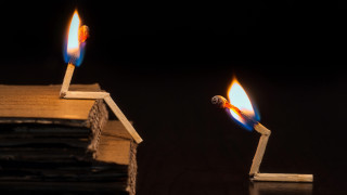 Matchstick lit house storybook illustration - institutional free wallpaper