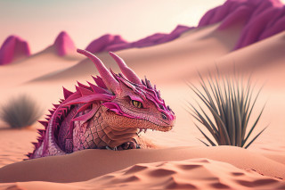 Pink dragon desert cactus 3d - a cactus free wallpaper
