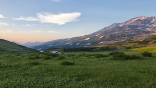Mountain range grassy field lake - grassy free wallpaper for desktop