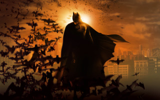 Batman city bats sunset autumn - the middle of a city free wallpaper