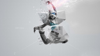 Jumping skateboard lightning abstract geometry - lightening free wallpaper for desktop