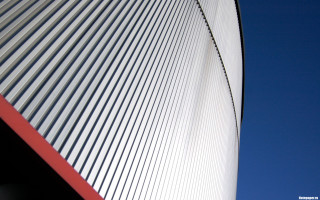 Red white building blue sky - a red roof free wallpaper for desktop