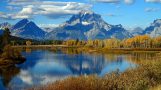 Mountain lake forest city skyline - douglas robertson bisset free wallpaper