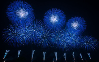 Fireworks night sky city lights 4 - aya goda free wallpaper