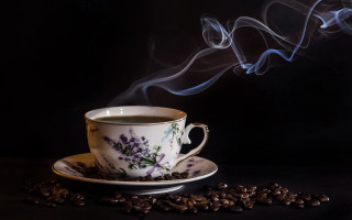 Coffee smoke beans stilllife black - mist free wallpaper for desktop