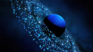 Blue starry sky space planet - a blue ball free wallpaper
