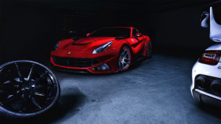 Red sports car garage white - a garage next free wallpaper for desktop