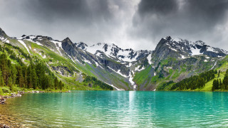 Mountain lake forest clouds beautiful - caspar wolf free wallpaper