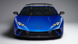 Blue sports car hood up 3 - a studio free wallpaper