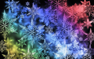 Multicolored snowflake background christmas fireworks 2 - a black background and a rainbow free wallpaper