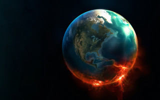 Earth fireball apocalyptic matte planet - apocalyptic free wallpaper