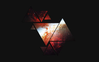 Space starfield triangle bauhaus puzzle - free stars wallpaper for desktop