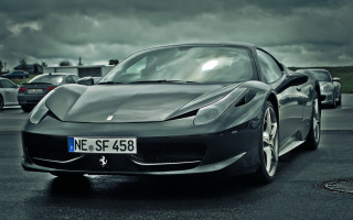 Black sports car parking lot 9 - a black sports car free wallpaper