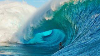 Surfing man wave ocean horizon - evan charlton free wallpaper for desktop