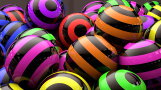 Colorful balls black background opart - colorful ball free wallpaper