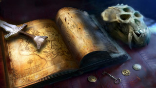 Book skull knife table fantasy - it next free wallpaper for desktop