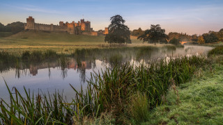 Castle lake grassy field arts 2 - a lake in front free wallpaper for desktop