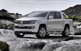 Silver volkswagen amarno pickup rocks - a few tree free wallpaper for desktop