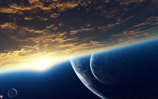 Earth space sky moon ocean - a view of the earth free wallpaper