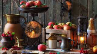 Harvest vibrant stilllife fruit vegetables - free autumn wallpaper