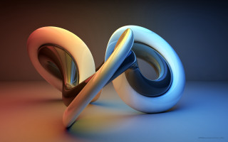 3d letter swirly design blue - generative art free wallpaper