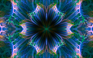 Kaleiki colorful psychedelic flowers nature - a green center free wallpaper for desktop