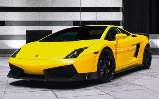 Yellow sports car parking lot 3 - a parking lot next free wallpaper