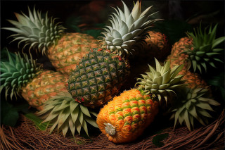 Pineapples basket table stilllife food - arcimboldo free wallpaper
