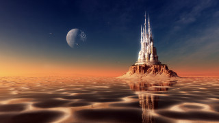 Castle rock ocean moon city - chris moore free wallpaper