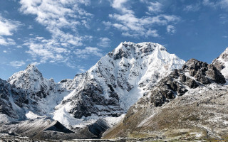 Mountain range snowy peaks blue 2 - the top free wallpaper
