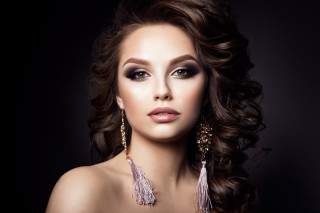 Woman longhair earrings portrait elina - elina karimova free wallpaper for desktop