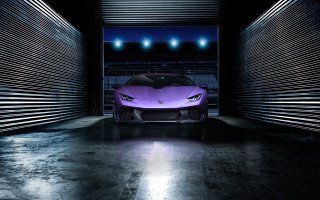 Purple sports car tunnel lights - a purple sports car free wallpaper