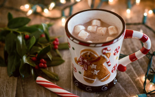 Hot chocolate marshmallows candycanes christmas - hot chocolate free wallpaper