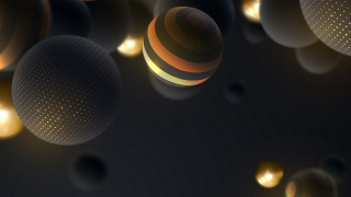 Floating balls lights black background - a bunch of balls free wallpaper for desktop