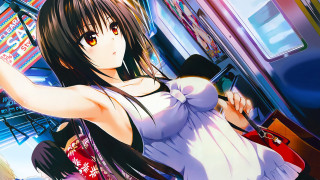 Woman white dress red purse - aguri uchida free wallpaper