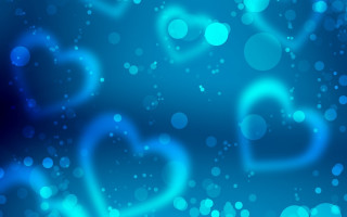 Blue hearts bubbles hologram bokeh - heart free wallpaper for desktop