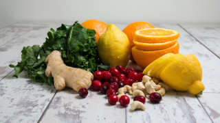 Fruits vegetables orange cranberries ginger - a table together free wallpaper for desktop