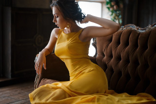 Woman yellow dress elina karimova - a yellow dress free wallpaper