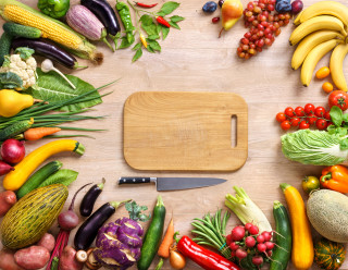 Cuttingboard fruits vegetables professional food - free other wallpaper for desktop